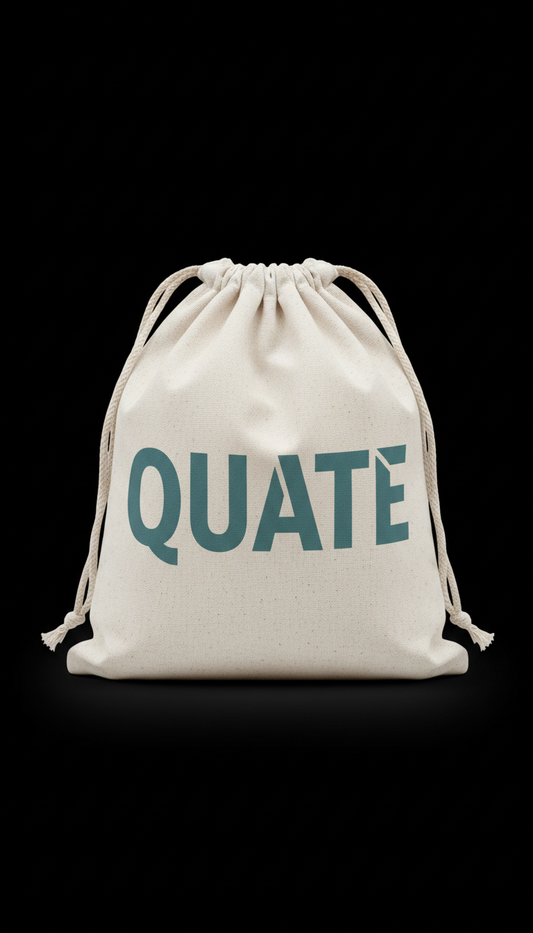 Eco-Friendly Typographic Drawstring Pouch