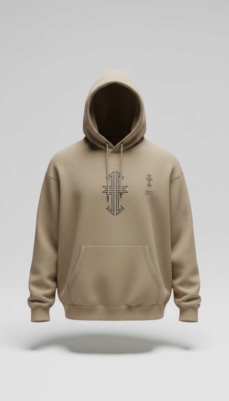 Heavyweight Faith Icon Hoodie Sandstone